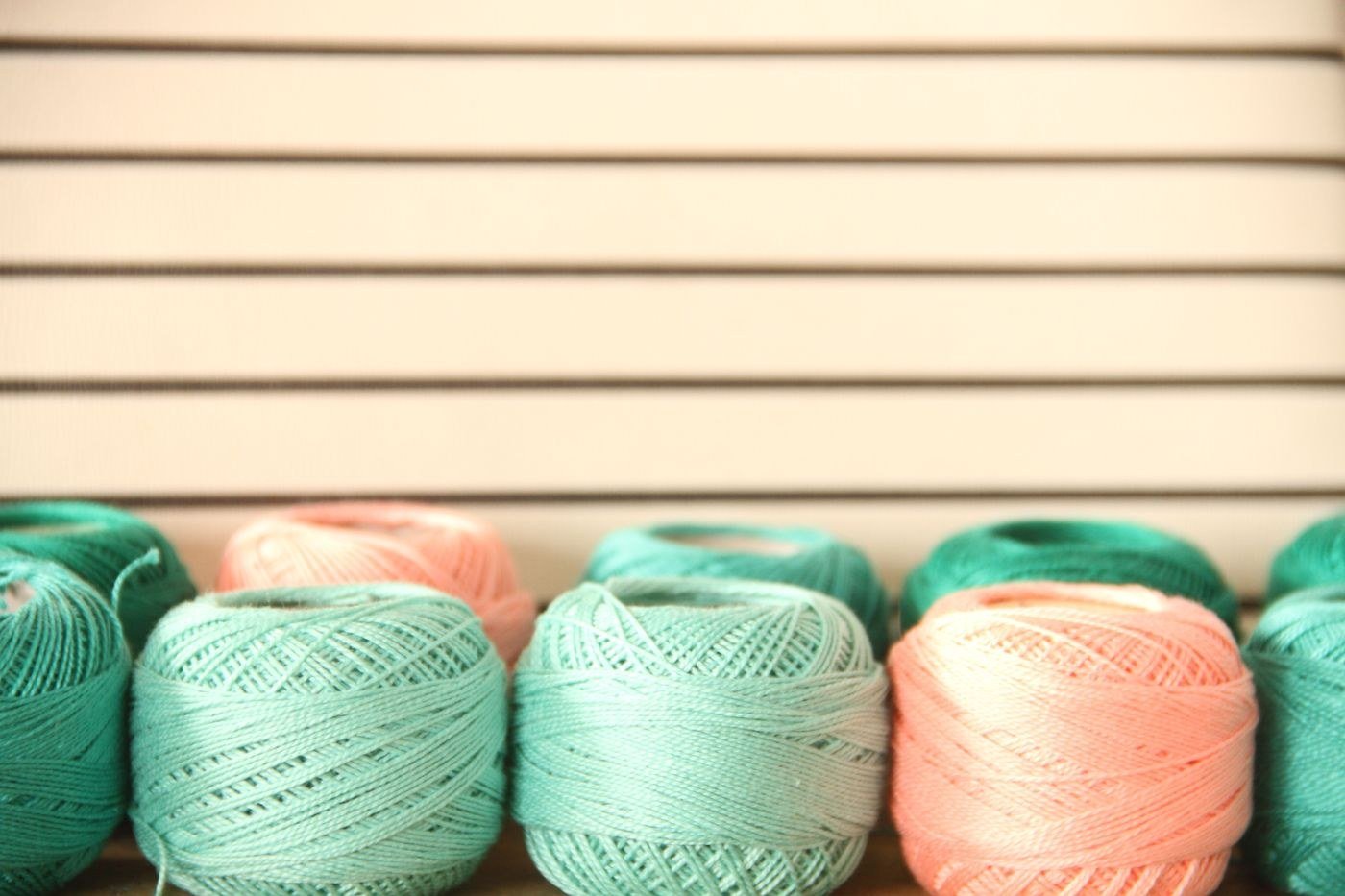 Balls of yarn for a crochet project